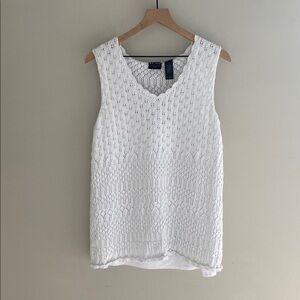 Axcess white knit boho sleeveless v-neck‎ top size 3